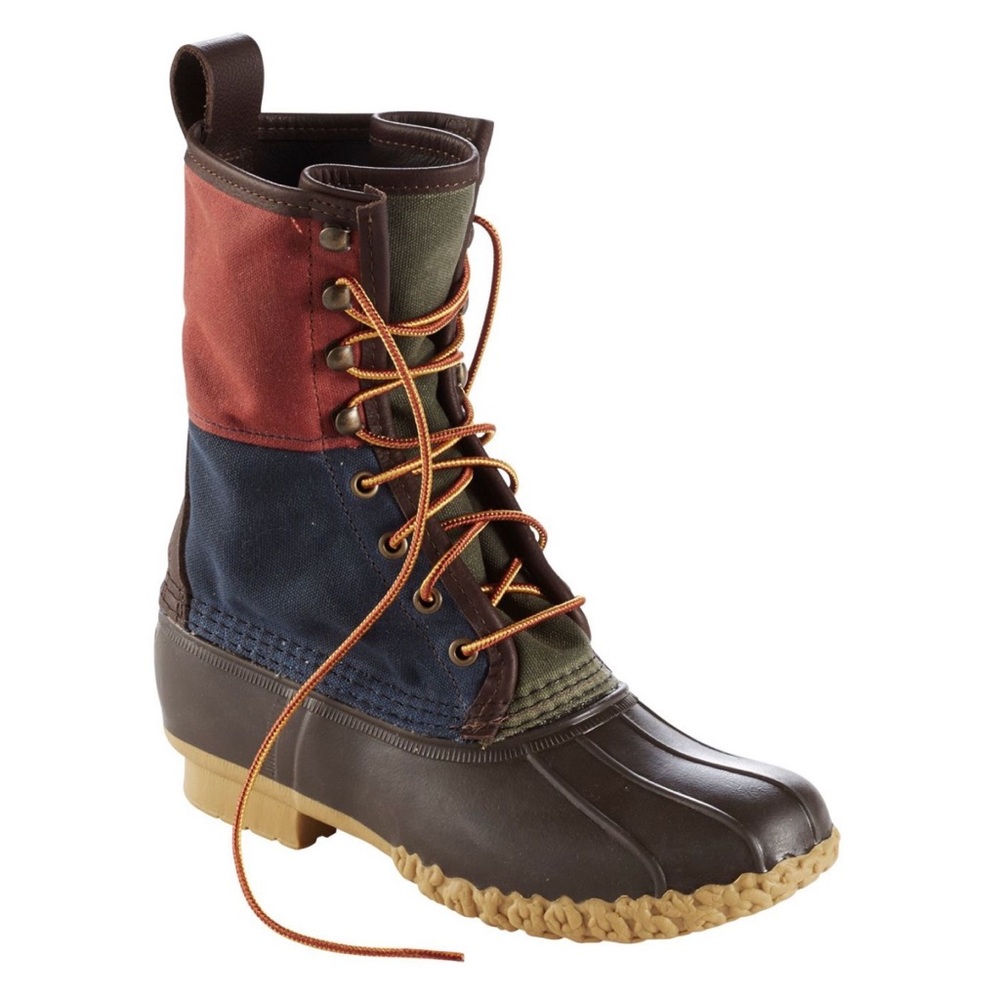 L.L. Bean Bean Boots Signature Retro Colorblock 10” Waxed-Canvas Duck Boots 7M
